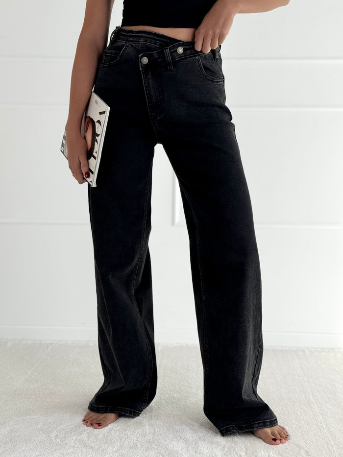 DAD FIT FULL LENGTH modelio moteriški džinsai DART Juoda