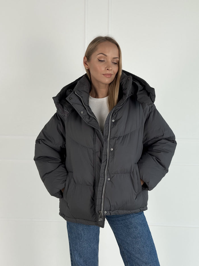 Moteriška šilta striukė su gobtuvu PABLO Pilka