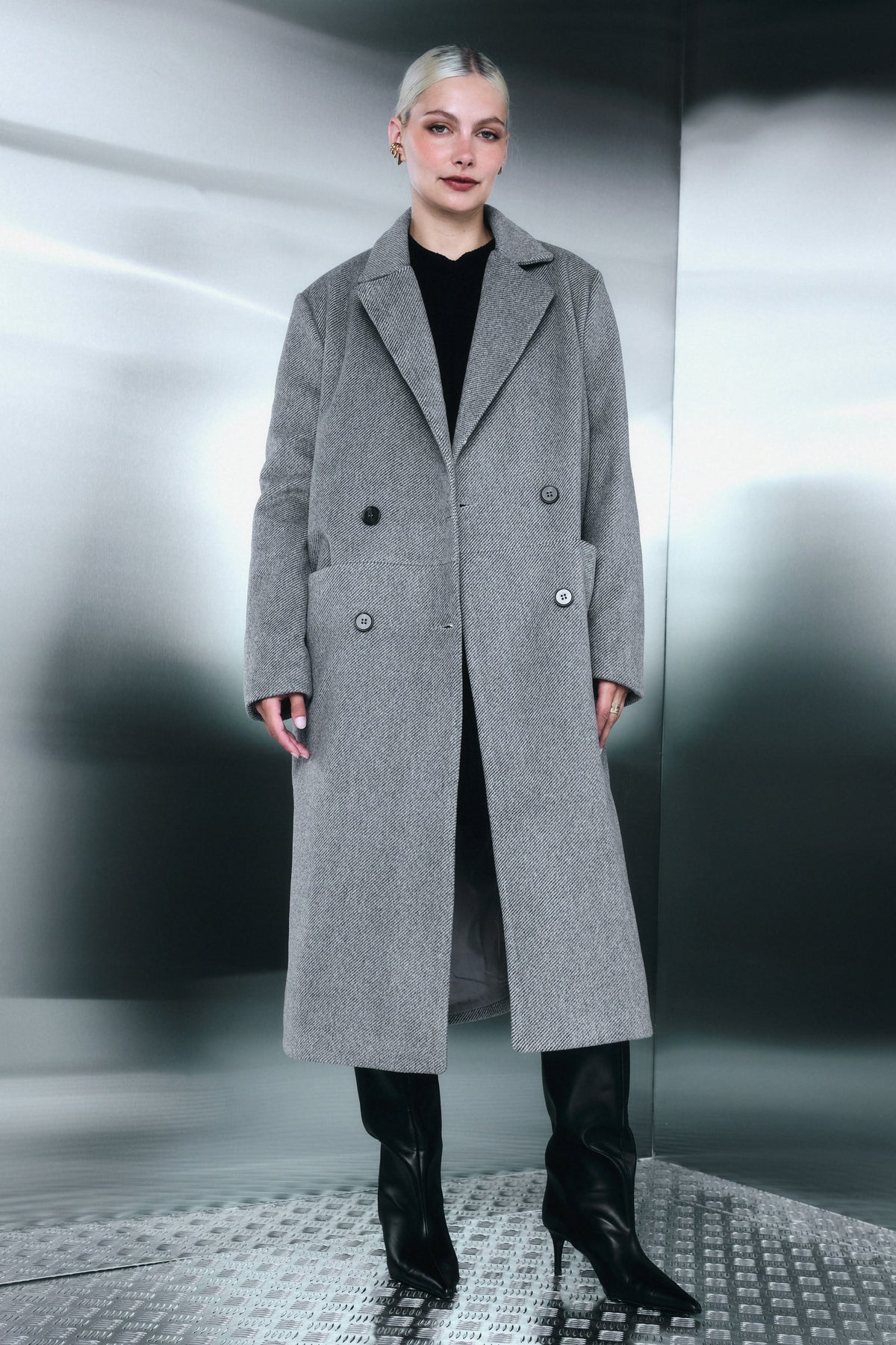 Moteriškas ilgas paltas MIGUEL Pilka