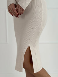 Moteriška suknelė su diržu ALABAMA Kreminė