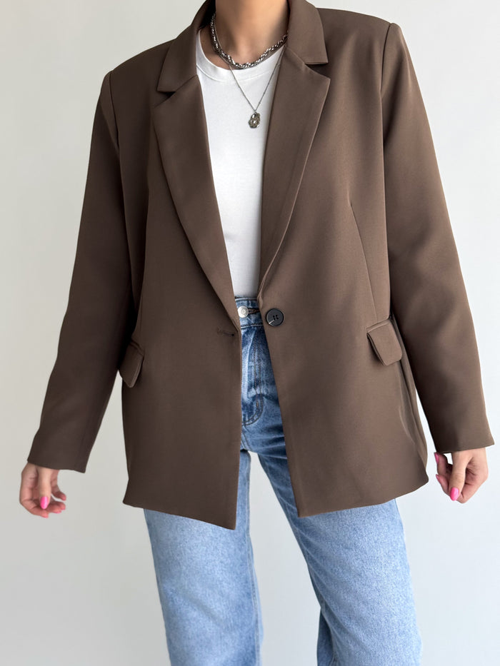 Moteriškas klasikinis švarkas FRANCES Ruda