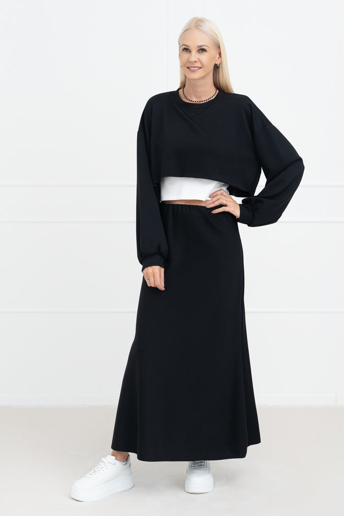 Moteriškas itališkas dviejų dalių kostiumėlis FRISCO Juoda