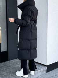 Moteriška ilga striukė su diržu BUNBURY Juoda