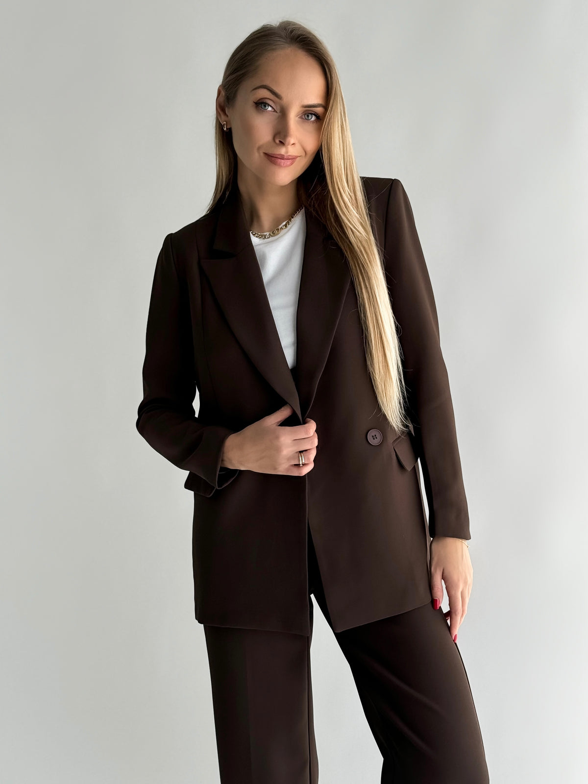 Moteriškas klasikinis švarkas CAMEROON Ruda