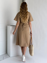 Moteriška lininė suknelė ALAINA Ruda