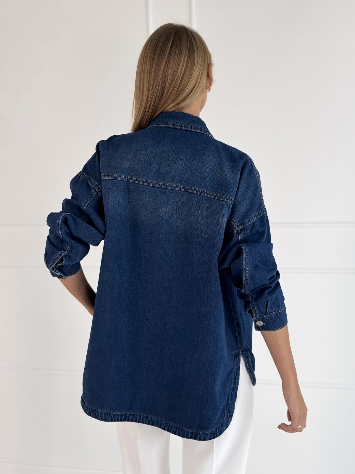 Moteriški džinsiniai marškiniai JENNY Tamsiai mėlyna