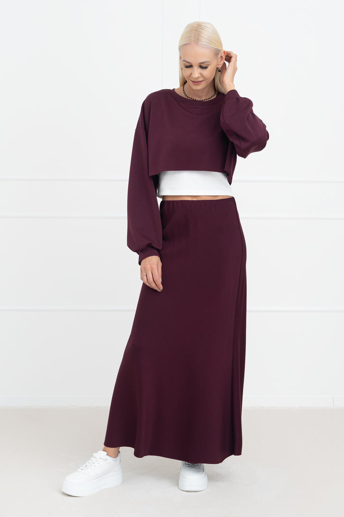 Moteriškas itališkas dviejų dalių kostiumėlis FRISCO Bordo