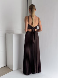 Moteriška ilga proginė suknelė LENORA Ruda