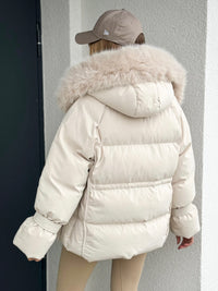 Moteriška šilta striukė su gobtuvu EVERLY Kreminė