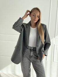 Moteriškas klasikinis itališkas švarkas ELIGIO Pilka