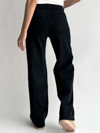 WIDE LEG modelio moteriški džinsai NANDO Juoda