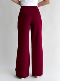 Moteriškos plačios itališkos kelnės OREN Bordo