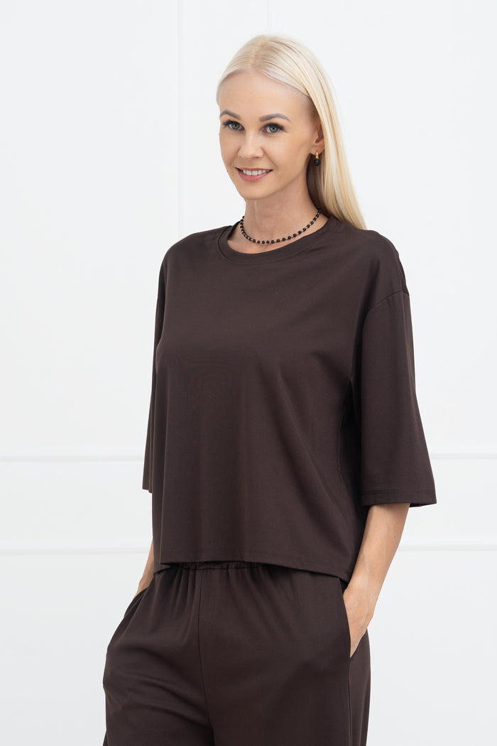 Moteriškas itališkas dviejų dalių kostiumėlis TILLIE Ruda