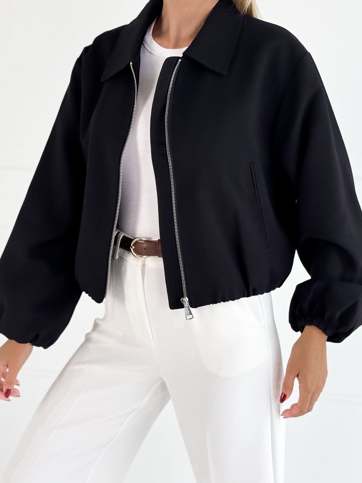 Moteriškas bomber stiliaus švarkas WATSON Juoda