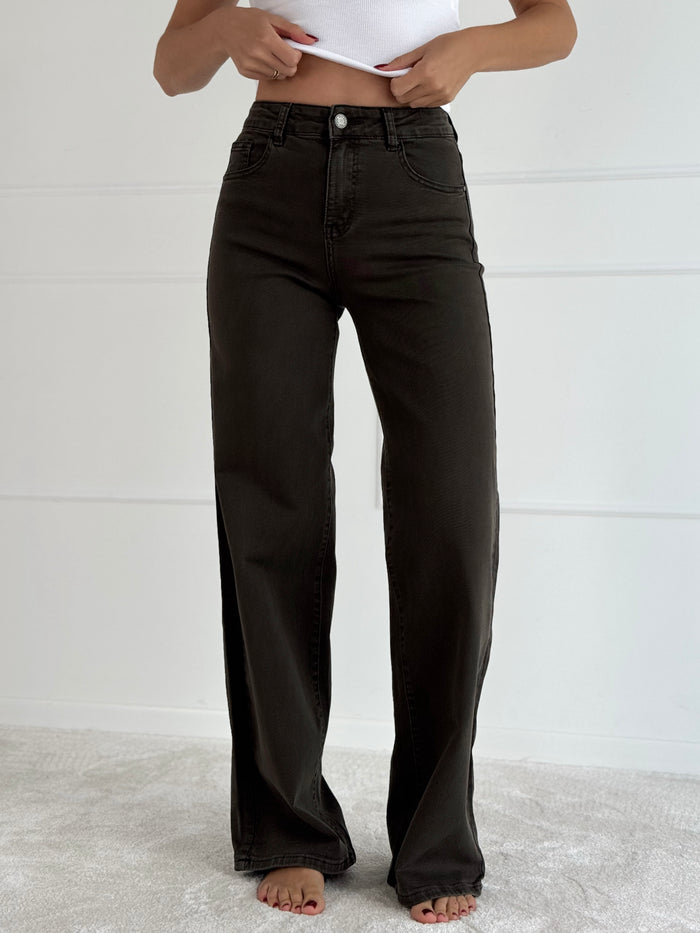 WIDE LEG modelio moteriški džinsai NANDO Ruda