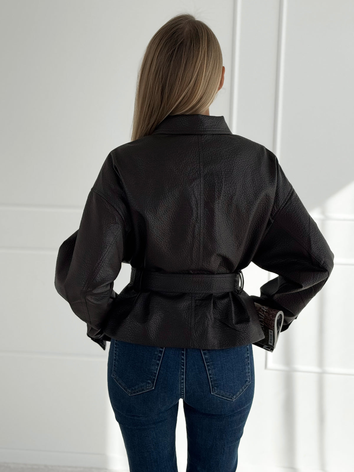 Moteriškas eko odos švarkas su diržu LAWSON Ruda