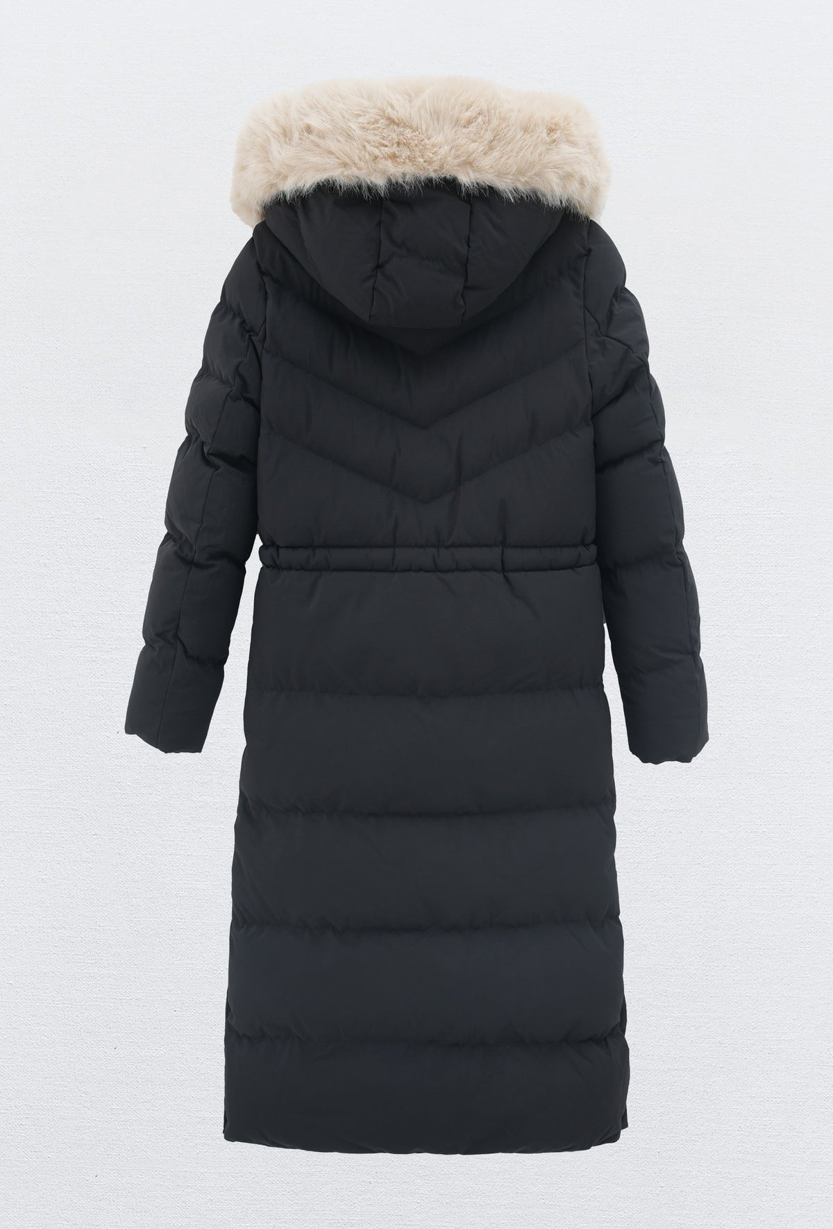 Moteriška ilga žieminė striukė su gobtuvu LUCHO Juoda