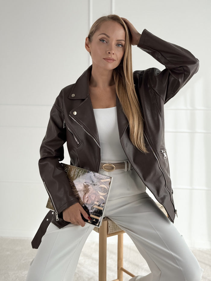 Moteriškas eko odos švarkas ARCADIA Ruda