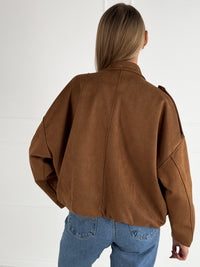 Moteriškas zomšos imitacijos švarkas NIVORA Ruda