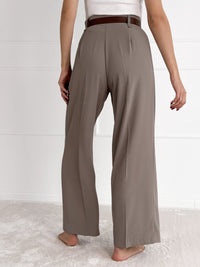 Moteriškos klasikinės kelnės su diržu LUCIAN Pilka
