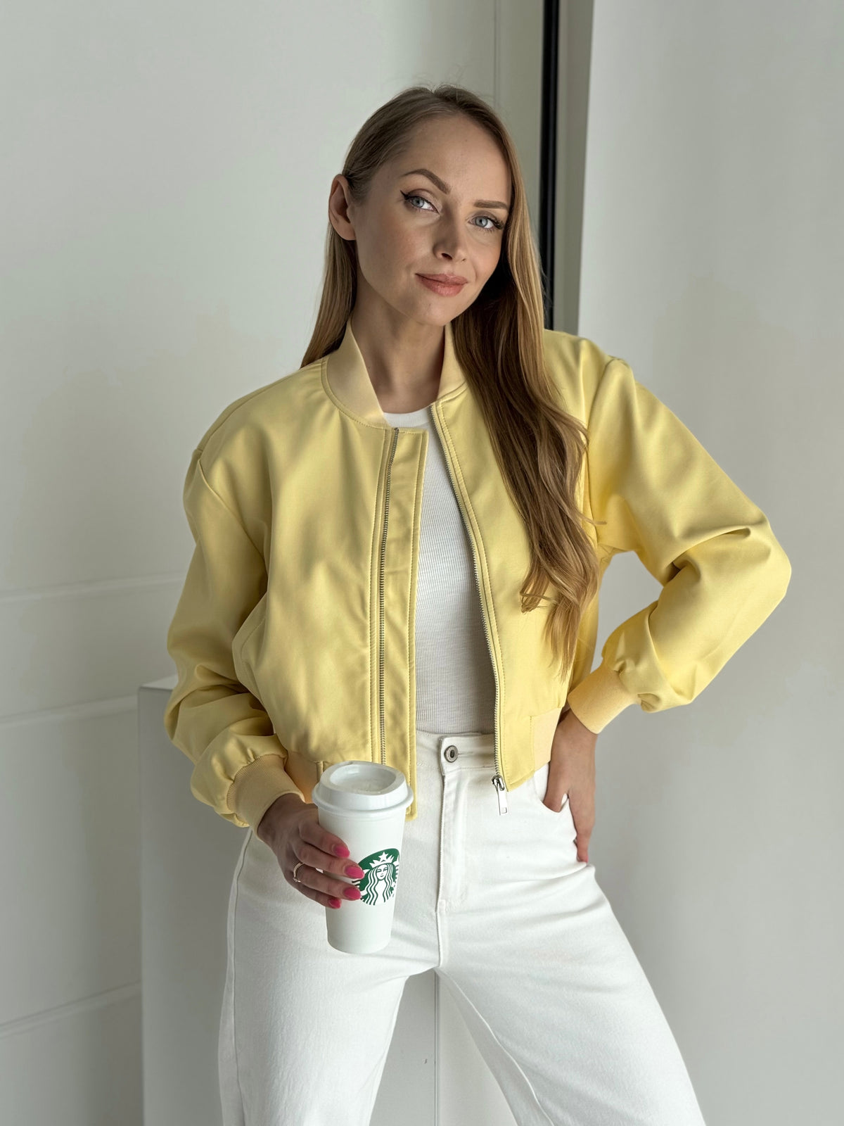 Moteriškas eko odos švarkas SCARLETT Geltona