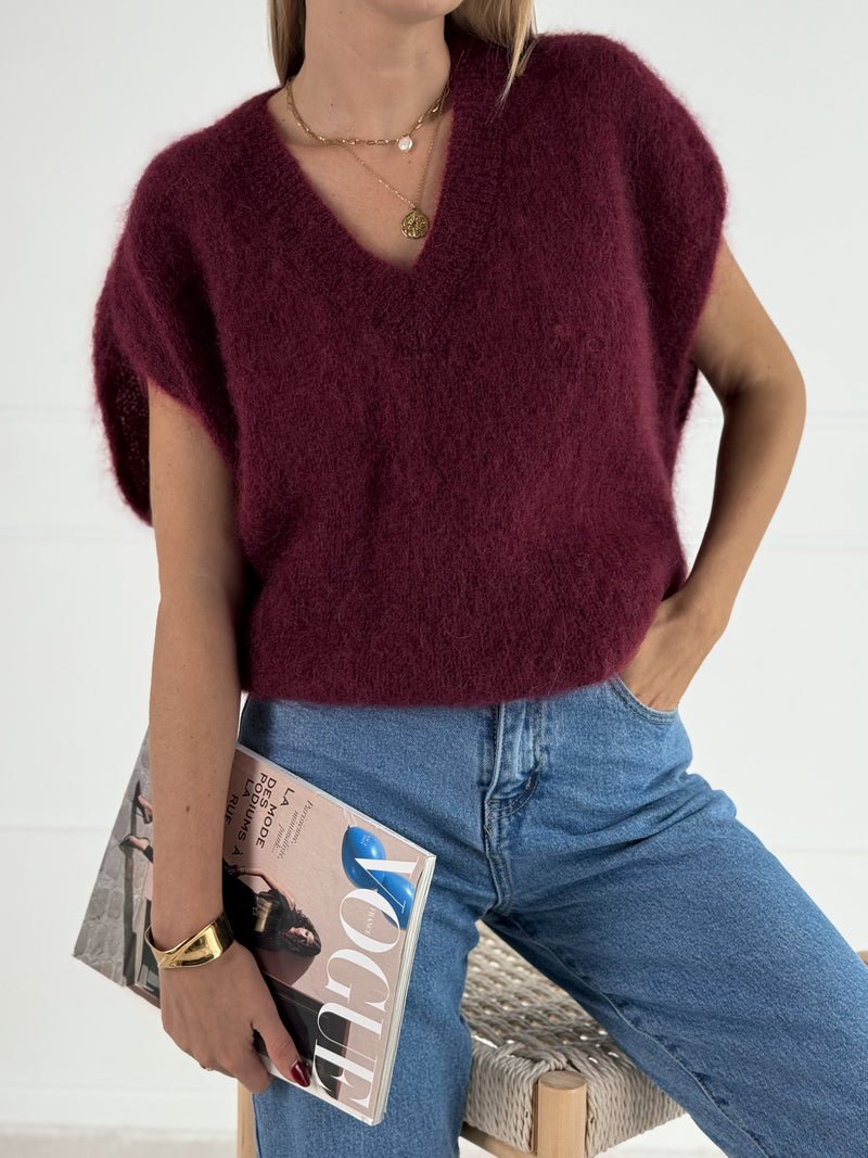 Moteriška itališka moheros vilnos liemenė JOLANDA Bordo