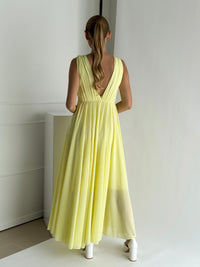 Moteriška ilga proginė suknelė FERRARA Geltona