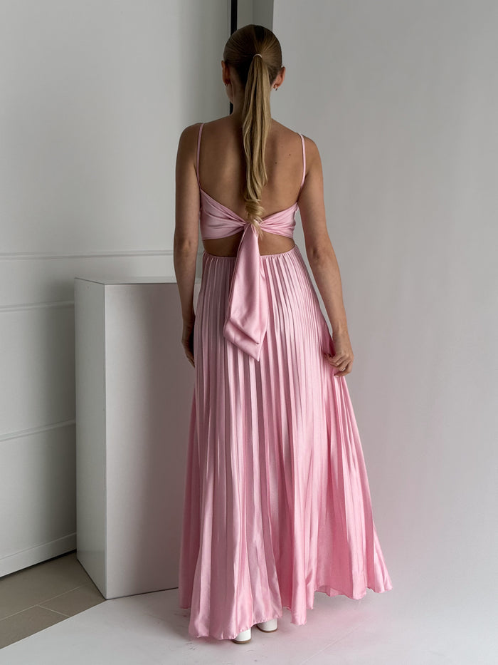 Moteriška ilga proginė suknelė LENORA Rožinė