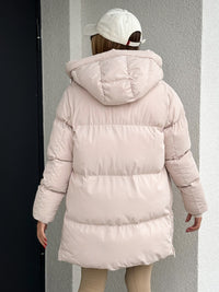 Moteriška vidutinio ilgio striukė su gobtuvu LEOLA Kreminė