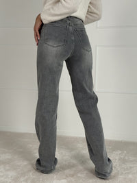 STRAIGHT modelio moteriški džinsai aukštu juosmeniu JEREMIE Pilka