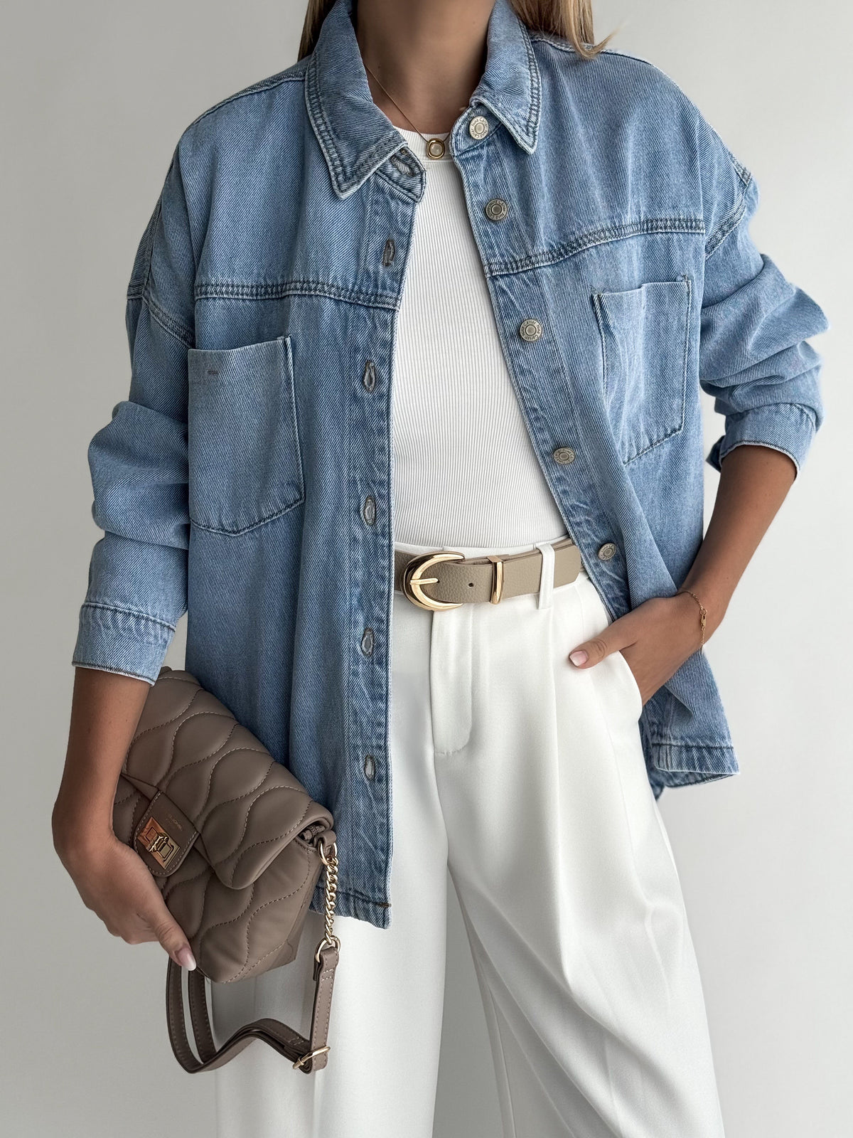 Moteriški džinsiniai marškiniai JENNY Mėlyna