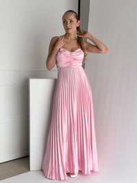 Moteriška ilga proginė suknelė LENORA Rožinė