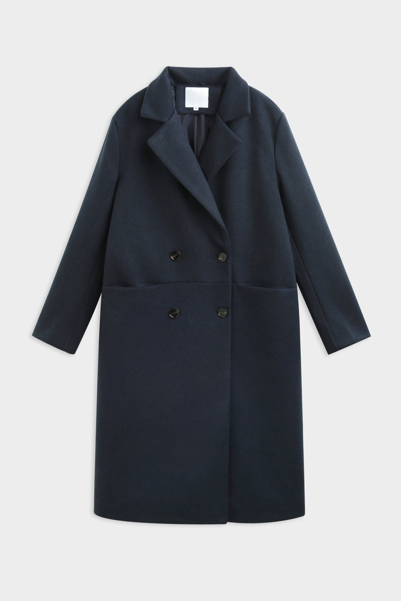 Moteriškas ilgas paltas MIGUEL Tamsiai mėlyna