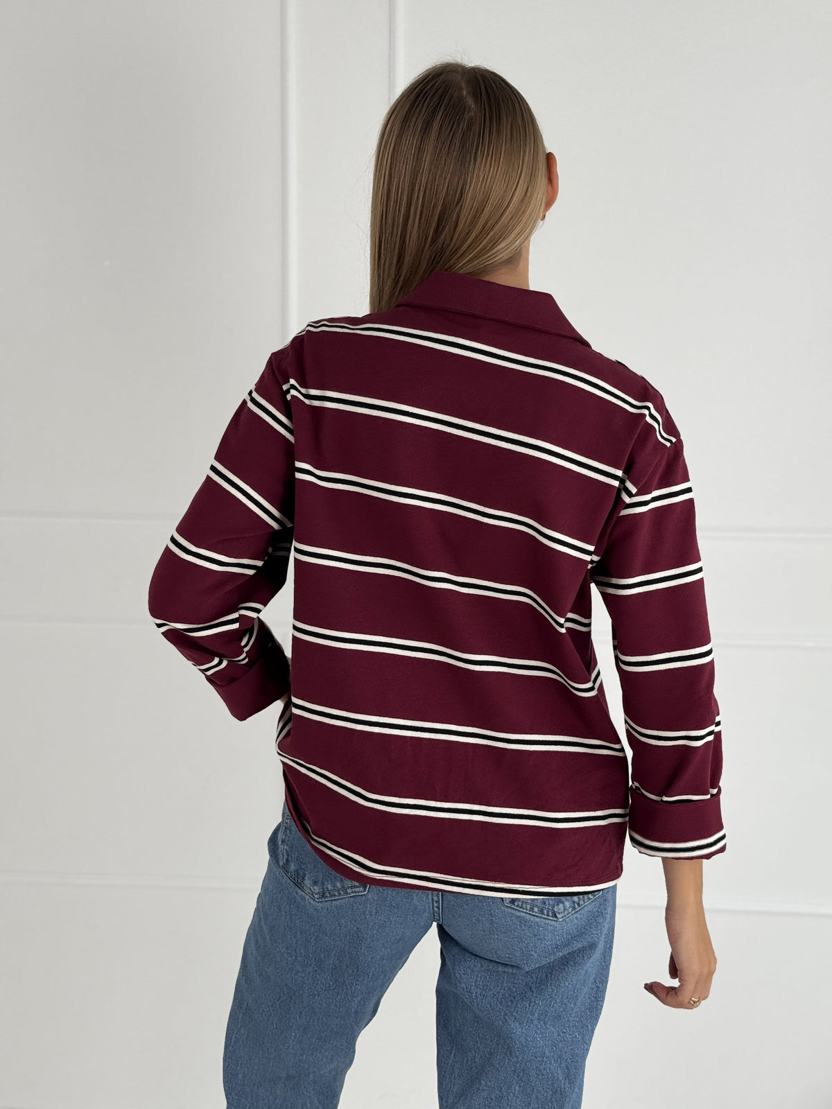 Moteriška itališka medvilninė palaidinė CLAUDIO Bordo