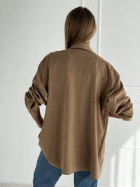 Moteriški zomšos imitacijos marškiniai ADELIA Ruda