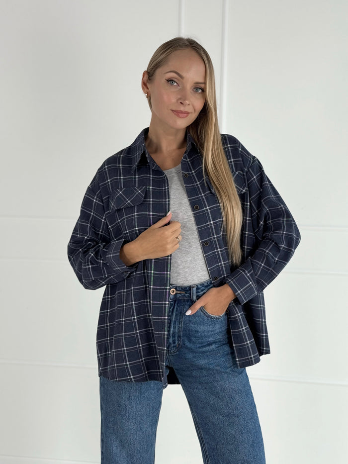 Moteriški languoti marškiniai NEVILLE Tamsiai mėlyna