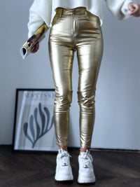 Moteriškos blizgios auksinės kelnės HAMILTON