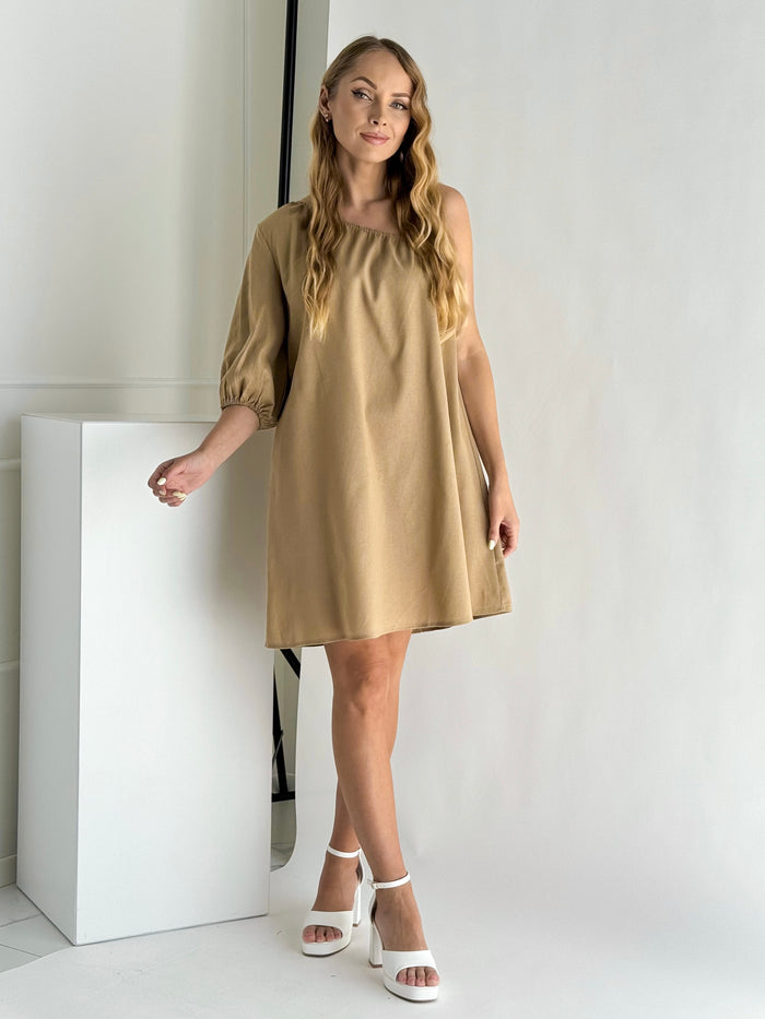 Moteriška lininė suknelė BONNIE Ruda