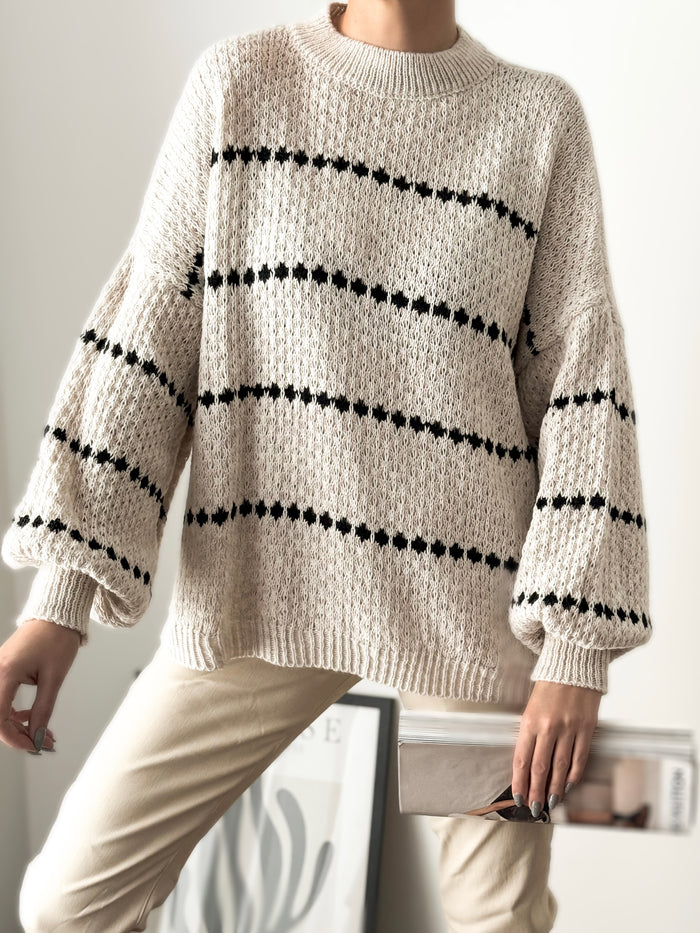 Moteriškas minkštas megztinis PARKER Kreminė