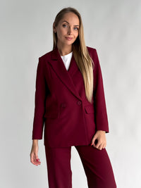 Moteriškas klasikinis švarkas CAMEROON Bordo