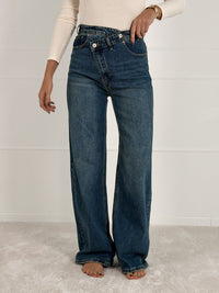 Moteriški platėjantys džinsai RAYEN Mėlyna