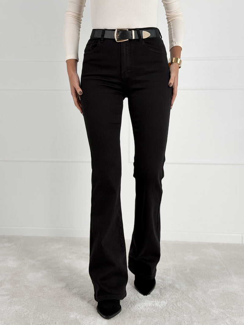 FLARE FIT FULL LENGTH modelio moteriški džinsai ASIYA Juoda