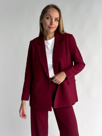 Moteriškas klasikinis švarkas CAMEROON Bordo