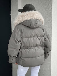 Moteriška šilta striukė su gobtuvu EVERLY Pilka