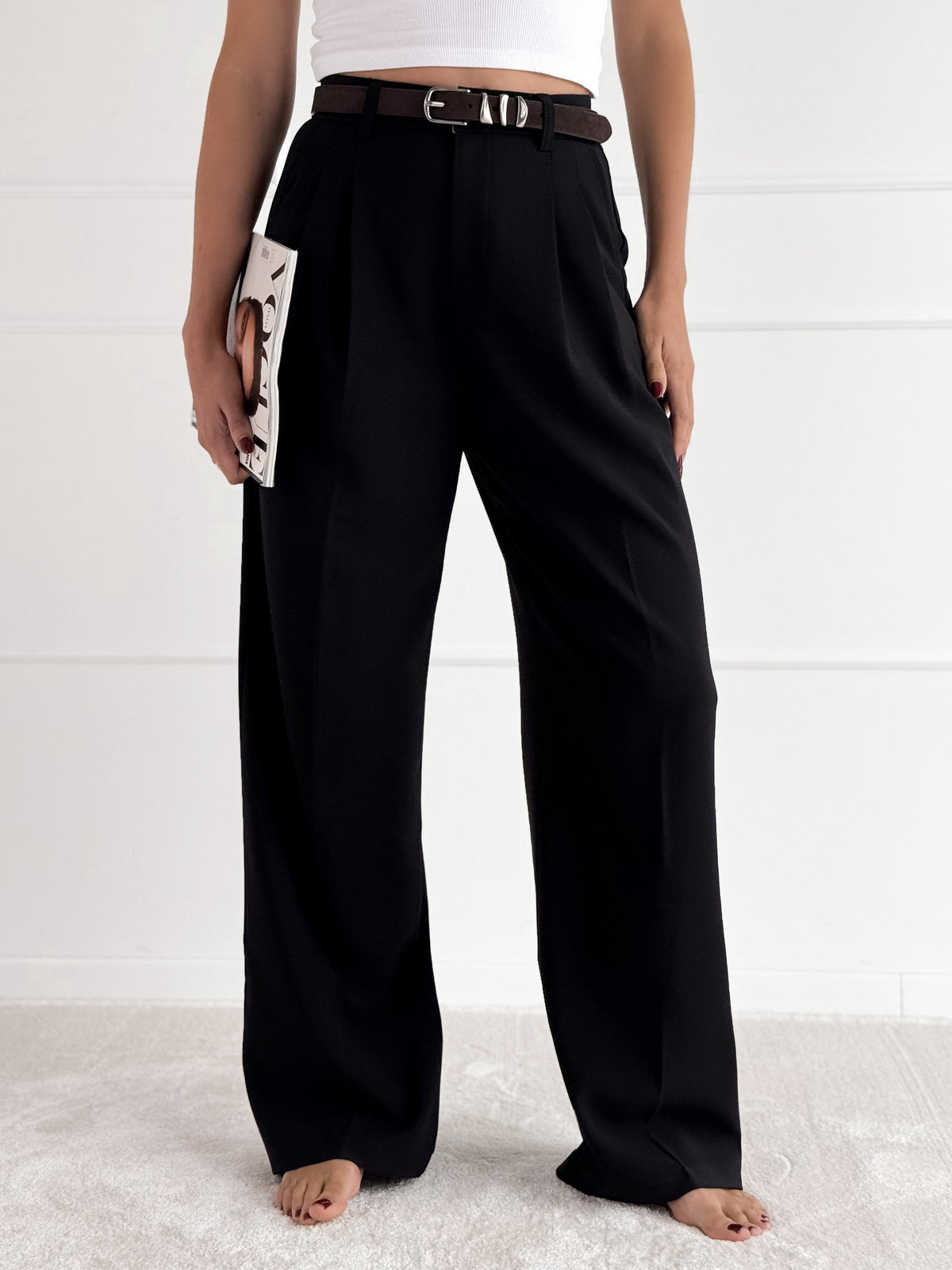 Moteriškos klasikinės kelnės THEODOSIA Juoda