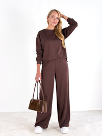 Moteriškas laisvalaikio kostiumėlis ELLIE Tamsiai ruda