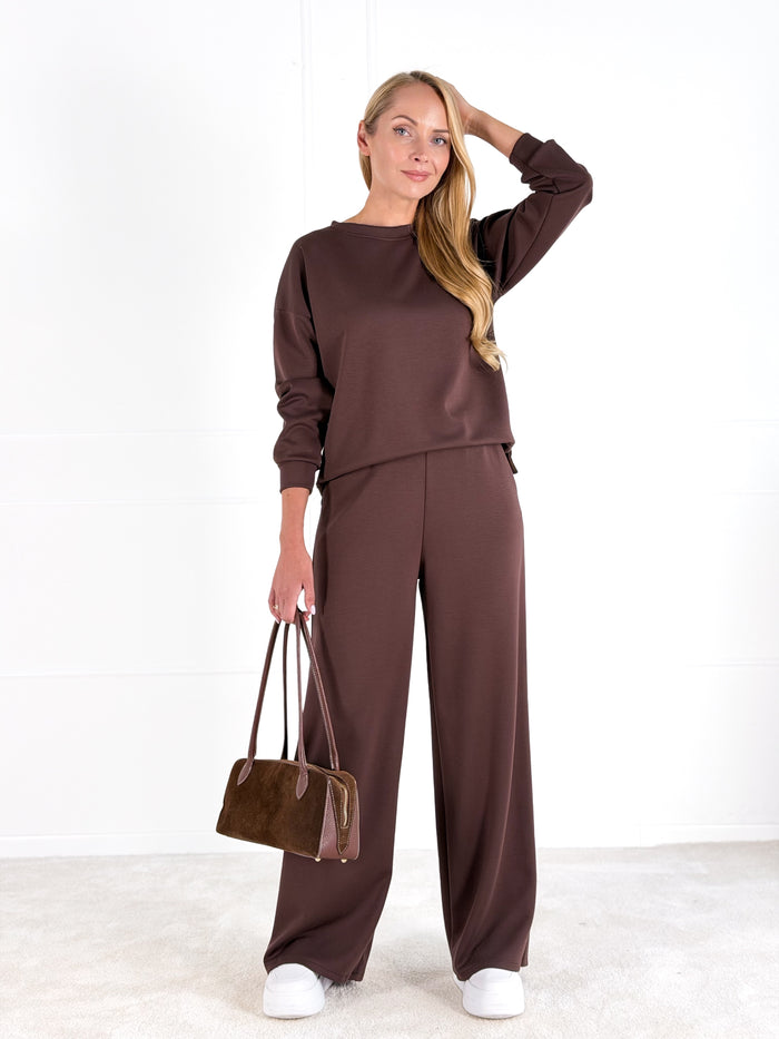 Moteriškas laisvalaikio kostiumėlis ELLIE Tamsiai ruda