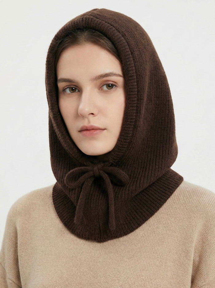 Moteriška balaklava su vilna LYANNA Tamsiai ruda