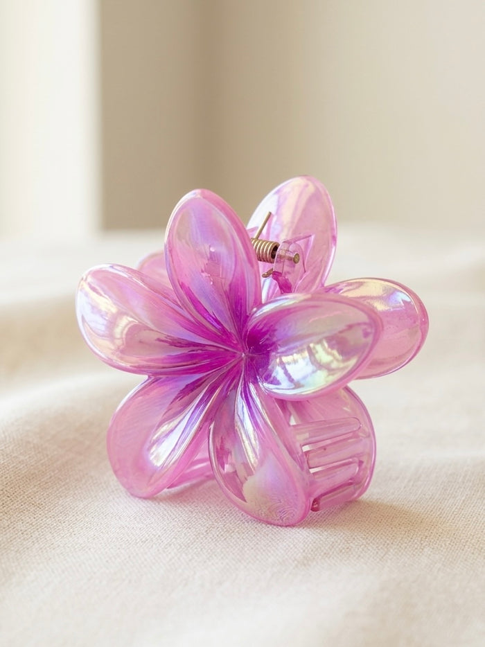 Gėlės formos plaukų segtukas GINNY Rožinė