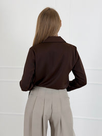 Moteriški marškiniai DWIGHT Tamsiai ruda